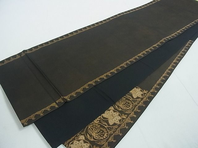 平和屋本店■極上　洛風林　工芸帯地　太鼓柄袋帯　壁画文様　金糸　逸品　4kh2015 - 平和屋