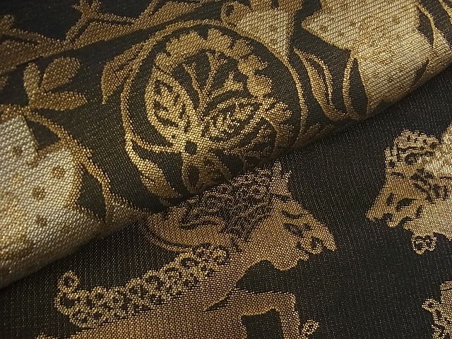 平和屋本店■極上　洛風林　工芸帯地　太鼓柄袋帯　壁画文様　金糸　逸品　4kh2015 - 平和屋