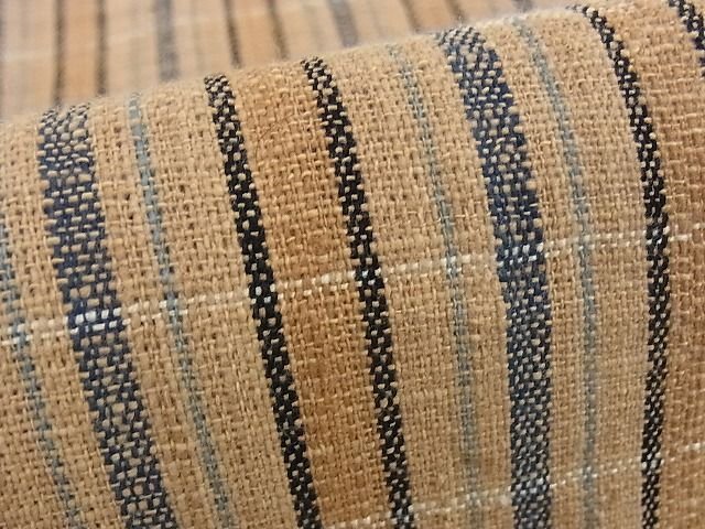 平和屋本店■超希少　国指定無形文化財　丹波布　足立康子　宗悦　反物　手織　草木染　格子　証紙付き　着尺　逸品　4kk0125 - 平和屋