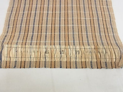 平和屋本店■超希少　国指定無形文化財　丹波布　足立康子　宗悦　反物　手織　草木染　格子　証紙付き　着尺　逸品　4kk0125 - 平和屋