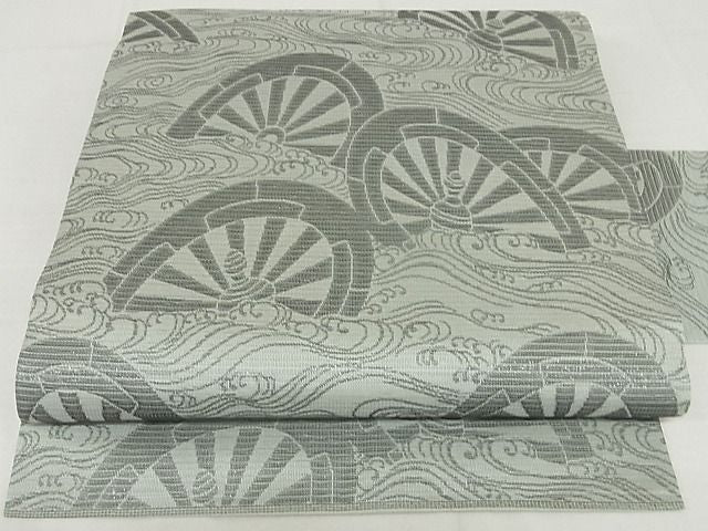 平和屋本店■極上　夏物　西陣　川島織物　九寸名古屋帯　片輪車　正絹　逸品　4kk10005 - 平和屋