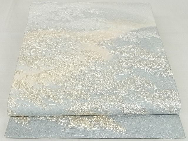平和屋本店■極上　金彩友禅　卓越技能者・名工・和田光正　太鼓柄袋帯　松　暈し　金銀彩　正絹　逸品　4kk10010 - 平和屋