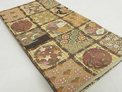 平和屋本店■極上　明綴れ　全通柄袋帯　草花天井文　金糸　正絹　逸品　4kk10056 - 平和屋