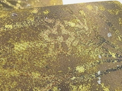 平和屋本店■極上　浦野理一　金彩友禅　九寸開き名古屋帯　枝花文　暈し　金銀彩　鬼しぼ縮緬　正絹　逸品　未使用　4kk10146 - 平和屋