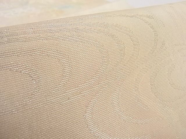平和屋着物■夏物 六通柄袋帯 流水杜若 銀糸 正絹 逸品 A-ms571