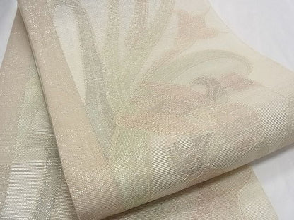 平和屋着物■夏物 六通柄袋帯 初夏に咲く 草花文 金糸 正絹 逸品 B-np6823