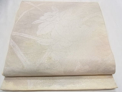平和屋着物■夏物 六通柄 本袋帯 花籬文 銀糸 正絹 逸品 B-np6825