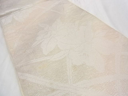 平和屋着物■夏物 六通柄 本袋帯 花籬文 銀糸 正絹 逸品 B-np6825