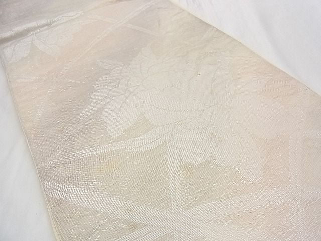 平和屋着物■夏物 六通柄 本袋帯 花籬文 銀糸 正絹 逸品 B-np6825