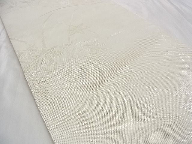 平和屋着物■夏物 六通柄袋帯 枝葉文 銀糸 B-np6890