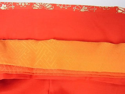 平和屋本店■極上　七五三　女の子　7歳　祝着　十二単風　駒刺繍　飛鶴松文　金銀糸　逸品　DZAA1584kh4 - 平和屋