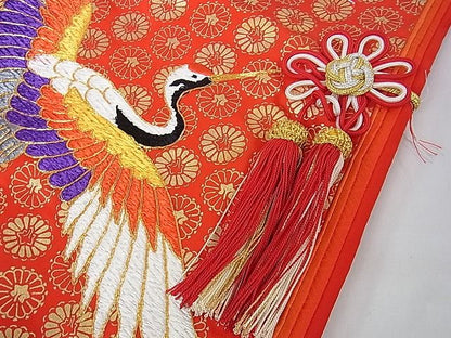 平和屋本店■極上　七五三　女の子　7歳　祝着　十二単風　駒刺繍　飛鶴松文　金銀糸　逸品　DZAA1584kh4 - 平和屋