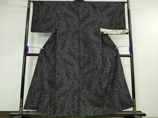 平和屋本店■極上　結城紬　単衣　はたおり娘　80亀甲　南天草葉文　証紙付き　逸品　未使用　DZAA2627kh5 - 平和屋