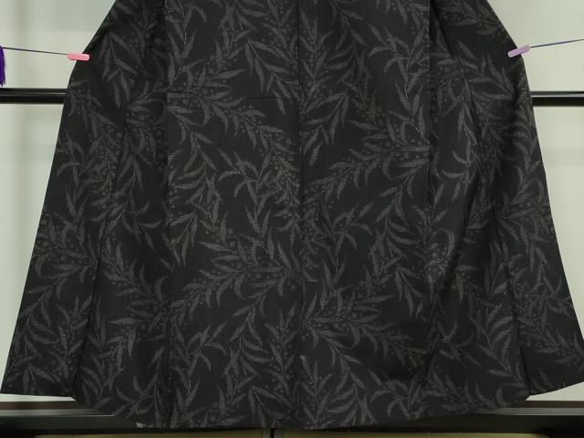 平和屋本店■極上　結城紬　単衣　はたおり娘　80亀甲　南天草葉文　証紙付き　逸品　未使用　DZAA2627kh5 - 平和屋