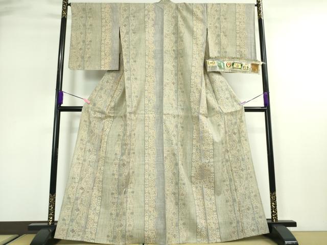平和屋本店■極上　本場結城紬　重要無形文化財　モロ入り　単衣　80亀甲　吉祥間道　証紙付き　逸品　未使用　DZAA2723kh5 - 平和屋
