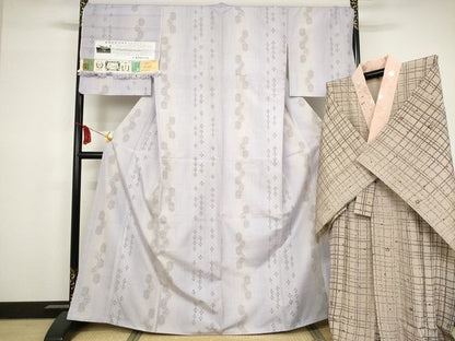 平和屋本店■極上 結城紬・長襦袢セット 奥順 はたおり娘 80亀甲 飛び亀甲柄 亀甲間道 証紙付 やまと誂製 逸品 未使用 KAAA1746kk5 - 平和屋