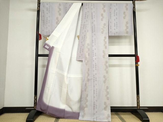 平和屋本店■極上 結城紬・長襦袢セット 奥順 はたおり娘 80亀甲 飛び亀甲柄 亀甲間道 証紙付 やまと誂製 逸品 未使用 KAAA1746kk5 - 平和屋