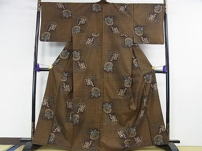 平和屋本店■極上　本場大島紬　9マルキ　風神雷神　逸品　DZAA1677kh4 - 平和屋