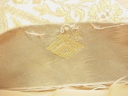 平和屋着物◎西陣の名門 本家加納 六通柄袋帯 色紙立波花唐草文 金糸 逸品 CAAE9821yk
