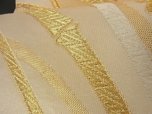 平和屋着物■六通柄袋帯 唐織 竹文 金糸 正絹 逸品 A-az3341