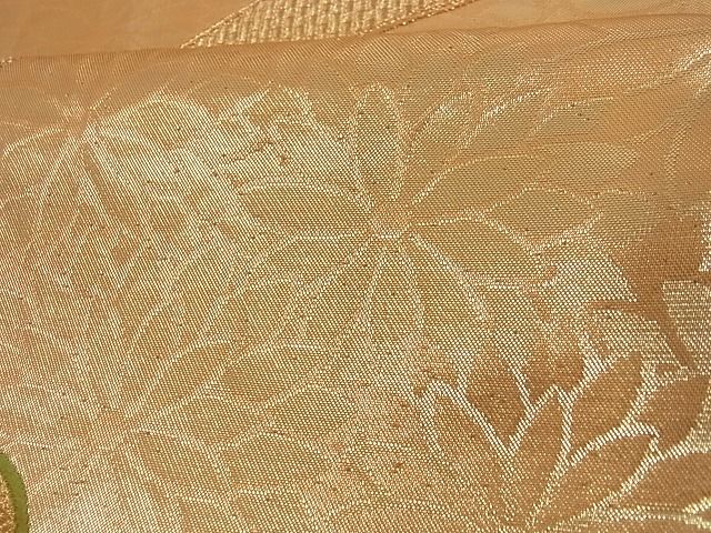 平和屋着物■六通柄袋帯 唐織 雪輪花文 金糸 正絹 逸品 A-az3906