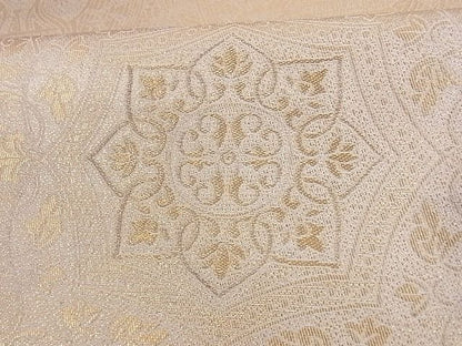 平和屋着物■六通柄袋帯 正倉院花文 金糸 正絹 逸品 A-az4858