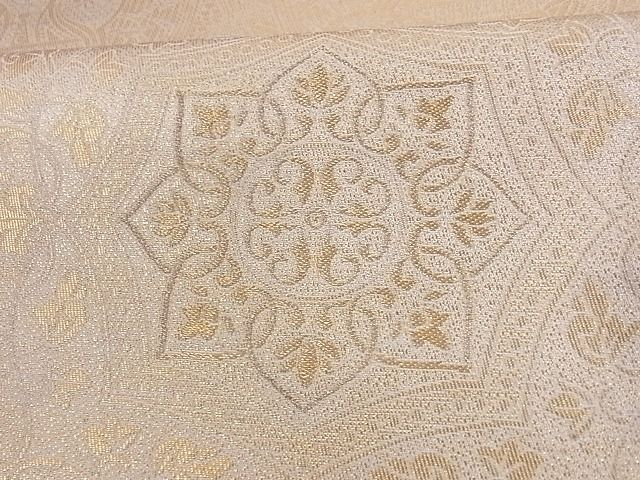 平和屋着物■六通柄袋帯 正倉院花文 金糸 正絹 逸品 A-az4858
