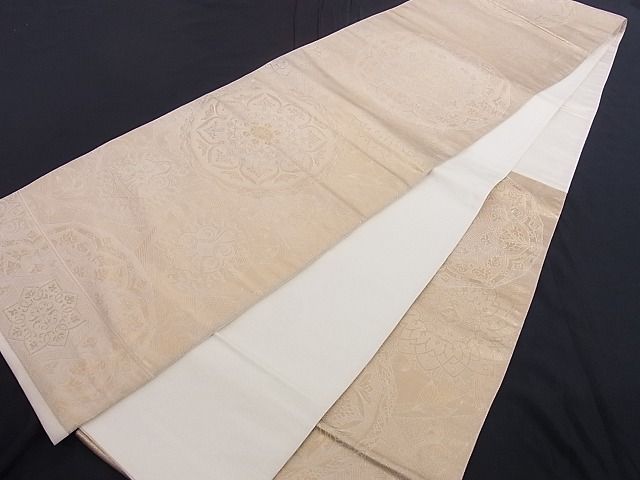 平和屋着物■六通柄袋帯 正倉院花文 金糸 正絹 逸品 A-az4858