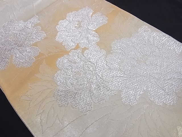 平和屋着物■六通柄袋帯 草花文 金銀糸 正絹 逸品 A-az4862
