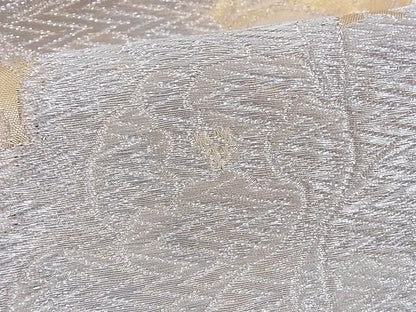 平和屋着物■六通柄袋帯 草花文 金銀糸 正絹 逸品 A-az4862