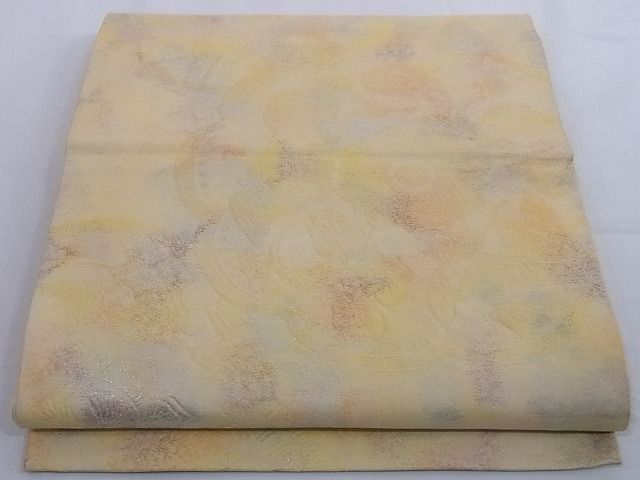 平和屋着物■六通柄 本袋帯 花唐草文 引箔 正絹 逸品 A-az4931
