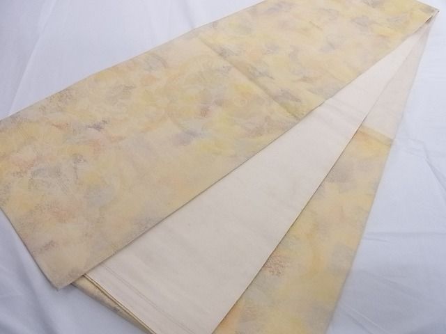 平和屋着物■六通柄 本袋帯 花唐草文 引箔 正絹 逸品 A-az4931