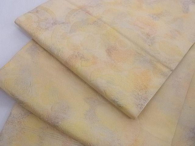 平和屋着物■六通柄 本袋帯 花唐草文 引箔 正絹 逸品 A-az4931