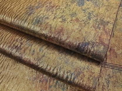 平和屋着物■六通柄袋帯 ふくれ織 間道 引箔 正絹 逸品 A-az4955