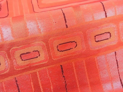 平和屋着物■九寸古屋帯　幾何学文様　正絹　逸品　A-br6028
