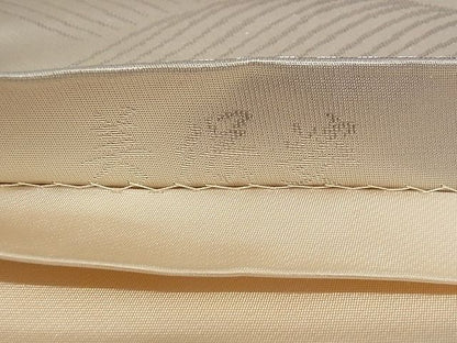 平和屋着物■六通柄袋帯 美保姿 流水花文 銀糸 正絹 逸品 A-pf4691
