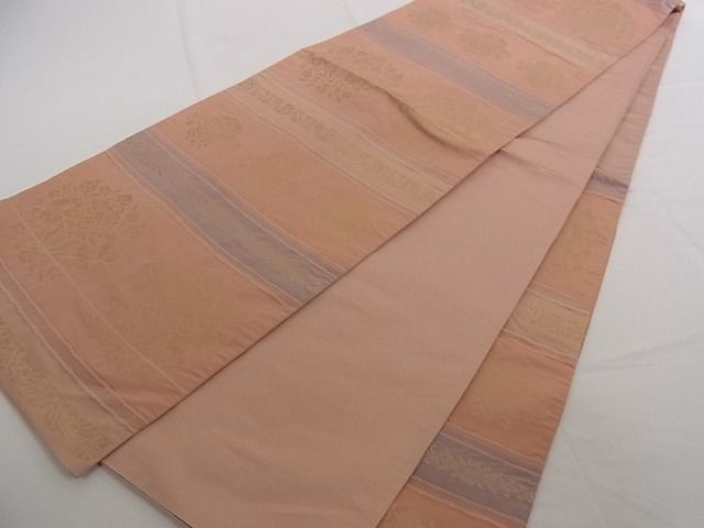 平和屋着物■六通柄袋帯 鳥獣花間道 金糸 正絹 逸品 A-pf4773