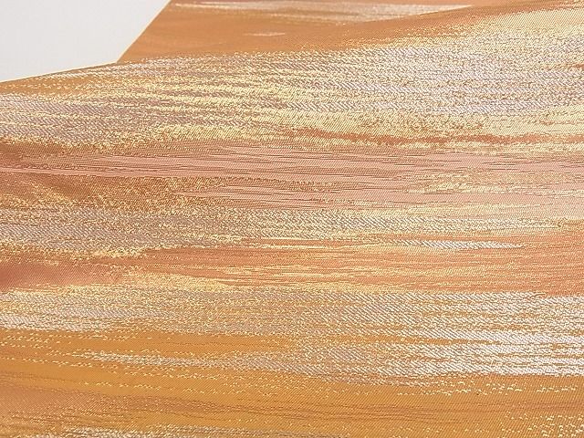 平和屋着物■六通柄袋帯 霞文 金糸 正絹 逸品 A-pf4829