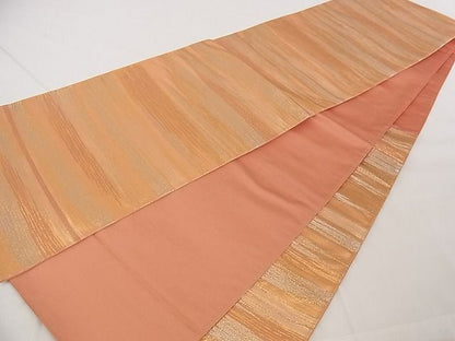 平和屋着物■六通柄袋帯 霞文 金糸 正絹 逸品 A-pf4829