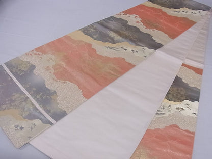 平和屋着物■六通柄袋帯 道長飛鳥文 金糸 引箔 正絹 逸品 A-sx6696