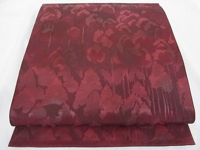 平和屋着物■六通柄袋帯 樹林文 正絹 逸品 A-tn2366