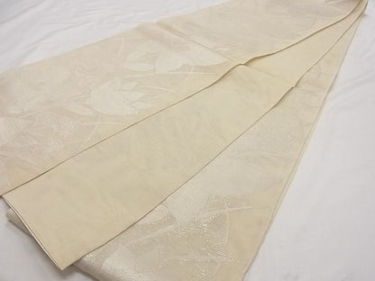 平和屋着物■夏物　六通柄　本袋帯　桔梗文　銀糸　正絹　逸品　B-ph6341