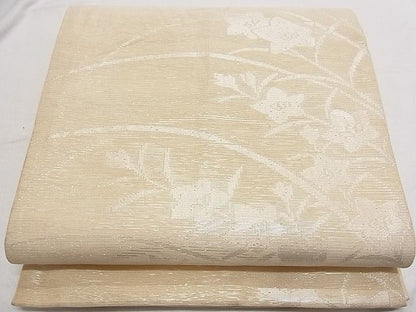 平和屋着物■夏物 六通柄袋帯 桔梗文 銀糸 正絹 逸品 B-ph6352