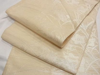 平和屋着物■夏物 六通柄袋帯 桔梗文 銀糸 正絹 逸品 B-ph6352