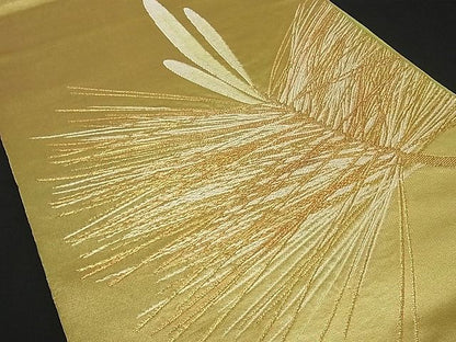 平和屋着物■太鼓柄袋帯 松葉文 金糸 逸品 ng2536