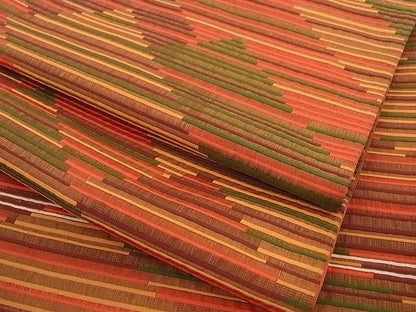 平和屋着物■六通柄袋帯 変わり縞 正絹 逸品 A-az5299