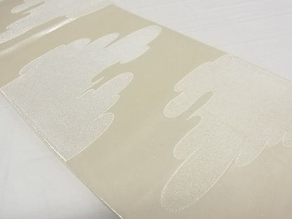 平和屋着物■全通柄袋帯 雲取り文 銀糸 正絹 逸品 A-gk018