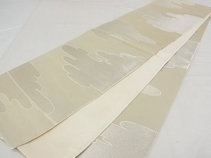平和屋着物■全通柄袋帯 雲取り文 銀糸 正絹 逸品 A-gk018