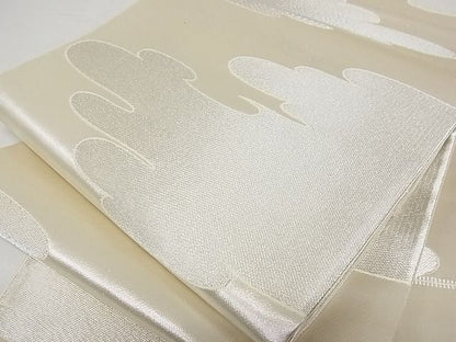 平和屋着物■全通柄袋帯 雲取り文 銀糸 正絹 逸品 A-gk018