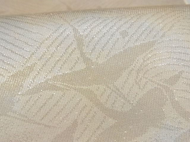 平和屋着物■全通柄袋帯　飛鶴文　ワンポイント　草花　引箔　正絹　逸品　A-gk040